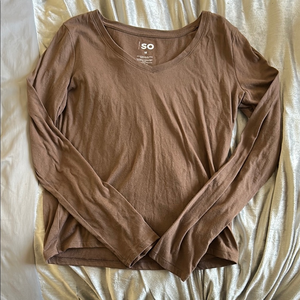 SO Brown Fitted Long Sleeve Tee